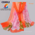 2015 Neu kommen Art und Weise Mehrfarben Samt Chiffon- Schals silk Schal Korea gedruckte Schals Qualität langes Schalkap